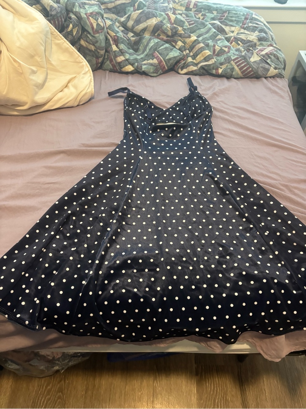 Blackmilk Navy with White Polka Dots Dress *Sample Sale* - Picture 5 of 5
